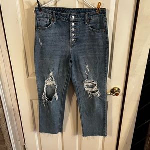 Wild Fable Distressed High Rise Straight Leg Jean